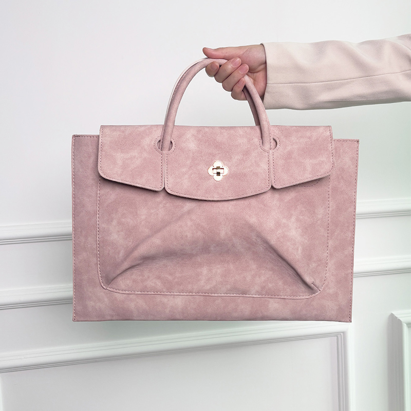 Elegant Pink PU Leather Laptop - đánh giá và giá Women Hand Bags For Office
