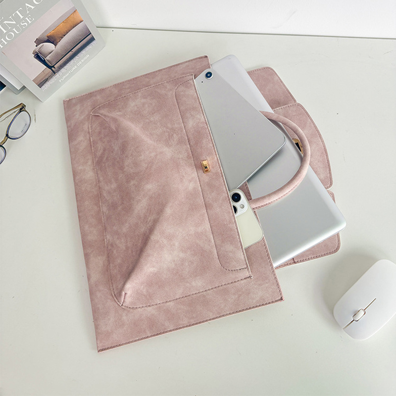 Elegant Pink PU Leather Laptop - đánh giá và giá Women Hand Bags For Office